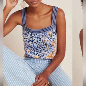 Maeve - Caryn Square Neck Tank - Blue/White - Size XS - Gently Used!!